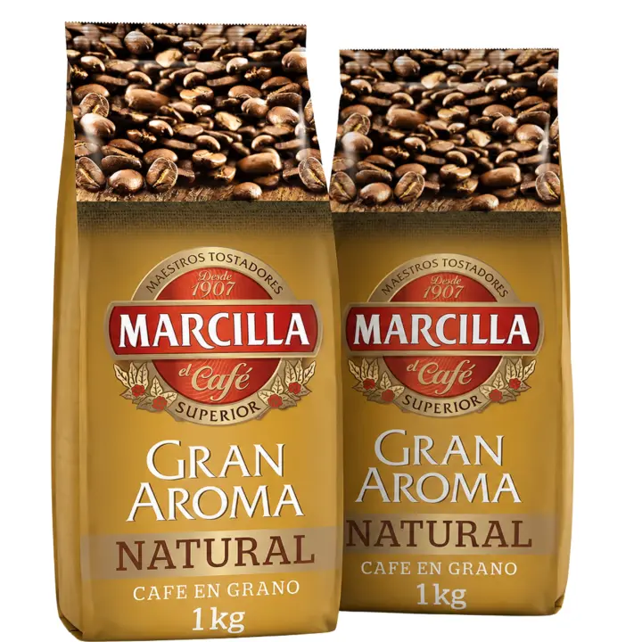 Café Marcilla Gran Aroma Natural en Grano 1KG - PACK 2 UNIDADES - QUMIR - 1