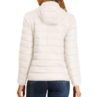 Chaqueta De Invierno Para Mujer Ligeramente Acolchada Con Capucha Cierre De Cremallera Impermeable Y Térmica Con Bolsillos Estilo Casual - details 41