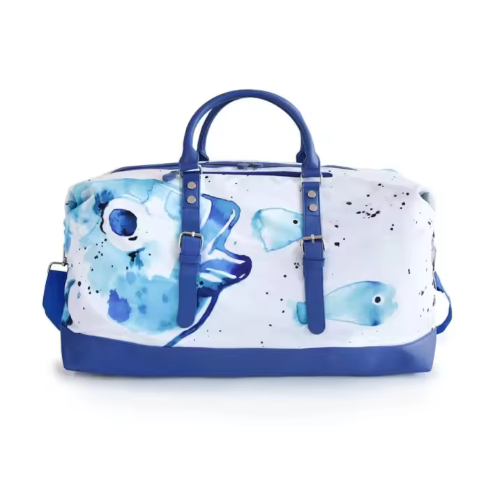 Anemoss Bolsa de viaje Fish 50 L azul blanco poliéster unisex - 1