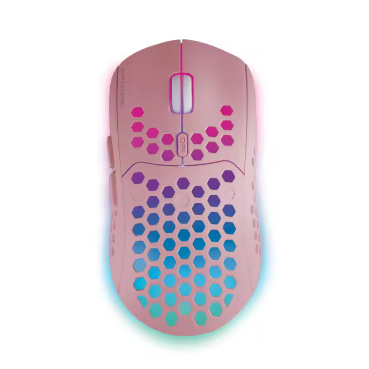 Mars Gaming MMW3, Ratón Gaming Inalámbrico, RGB Flow, Ultraligero 79g, 3200DPI, Ratón PC Negro, Rosa o Blanco - 1
