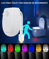 Luz De Noche Inteligente Con Sensor PIR Para Inodoro Luz De Baño Impermeable Para Asiento De Inodoro Iluminación LED Luminaria Lampara WC - details 0