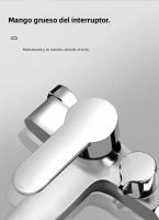 Grifo De Ducha De Baño Con Válvula De Mezcla Triple Cerámica Doble Manija Acero Inoxidable Moda Contemporánea Para Baño Y Ducha - details 6