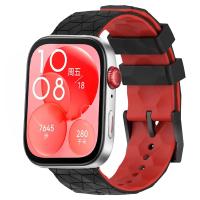 Correa De Deporte De Silicona Suave De Dos Tonos Para Huawei Watch Fit 3 Con Patrón De Fútbol Tamaño 20cm Unisex - details 8