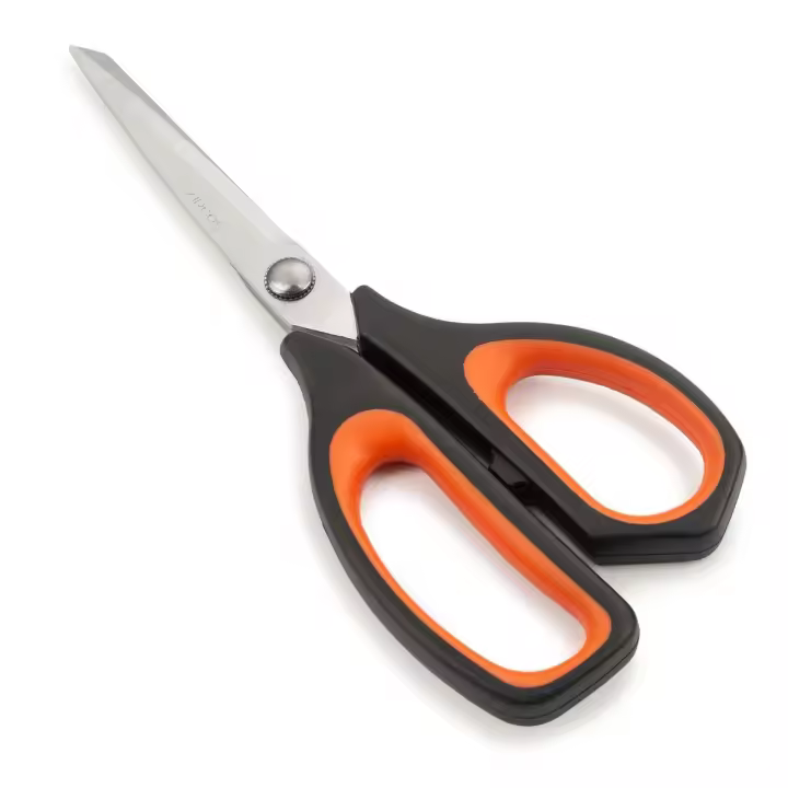 ARCOS Tijeras de Cocina Multifunción 215mm de Acero Inoxidable y Polipropileno. Tijera Multiusos Profesional con Mango Ergonómico para Uso Diario. Color Negro y Naranja. Serie Prochef - 1