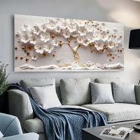 Póster De Arbol Dorado En Lienzo Arte Moderno Para Decoración De Pared En Sala De Estar Y Dormitorio Cuadros Pintura Vertical Rectangular Sin Marco - details 2