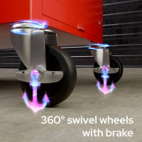 AREBOS Carro de Herramientas - Carro de Taller - 9 Cajones - 2 Ruedas Fijas y 2 Pivotantes con Freno - details 25