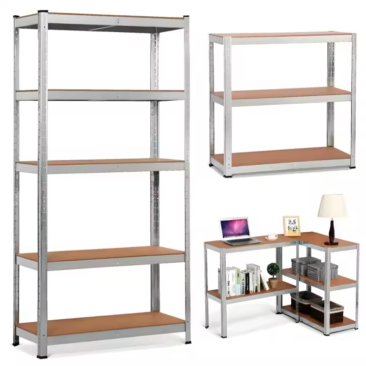 Estantería Mikomika con 5 Baldes - Capacidad de 875 kg, 183 cm de Altura, 91 cm de Ancho y 46 cm de Profundidad - Estructura de Acero Galvanizado, Perfecta para Cocina, Oficina, Garaje y Más (NAVE-001 2790 D1) - 1