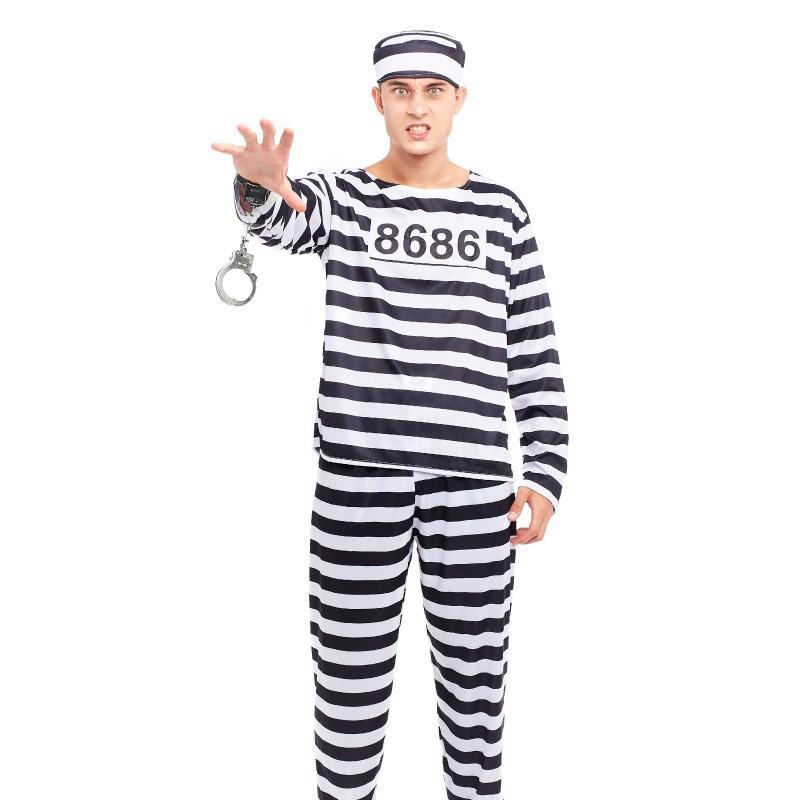 Disfraz Presidiario a Rayas Adulto Unisex Fiesta de Carnaval Halloween Teatro