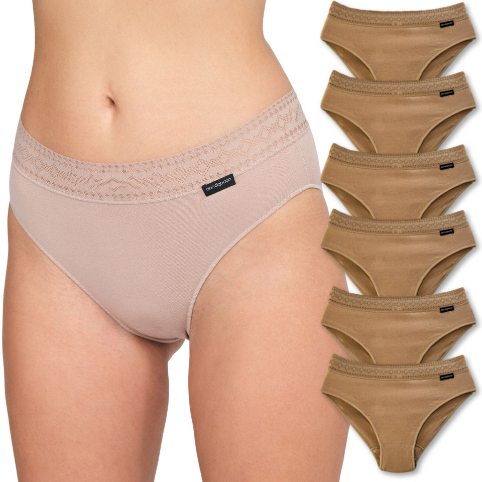 Don Algodon | Pack de 6 Bragas de Algodon para Mujer | Braguitas Suaves y Cómodas con Cintura de Encaje | Braguitas Elasticas para uso Diario