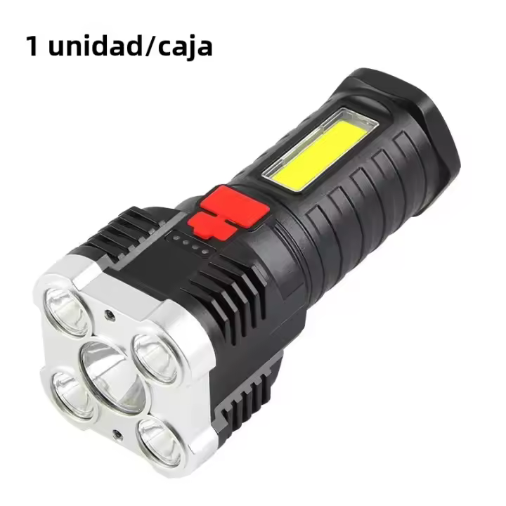 Linterna LED De Alta Potencia Recargable Con 5 Luces Modos De Iluminación Diversa Para Camping Y Aventuras Al Aire Libre - 1