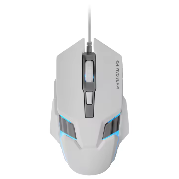 Mars Gaming MM024, Ratón Gaming RGB, Sensor Óptico 4000 DPI, Switches Mecánicos Huano, Iluminación RGB Flow, Ajuste On-the-fly 1200 / 2400 / 3200 / 4000 DPI, Compatibilidad Multiplataforma, Ratón Gaming PC Negro o Blanco - 1