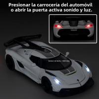 Modelo De Coche De Deportes Jesko a Escala 1/32 En Aleación Con Luz Y Sonido Vehículo De Metal Para Colección Regalos Para Niños - details 6