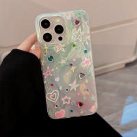 Funda De Teléfono Estrellada Y Corazón En Colores Coreano Para iPhone 17 Air 16 15 14 12 13 11 pro Max Con Cadena Resistente Al Choque Y Duro - details 8