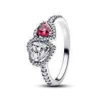 Anillo De Plata Esterlina 925 Tamaños 6 7 8 9 Para Mujer Con Diamantes Coloridos Corazón Regalo De San Valentín Cumpleaños Joyería DIY - details 2