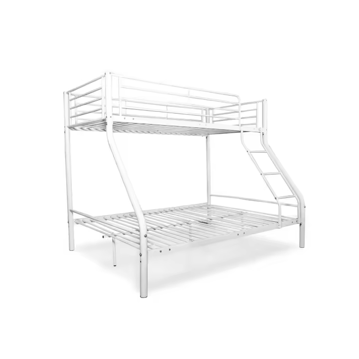 Litera matrimonial metálica para 3 personas,200x145x96cm color blanco - 1