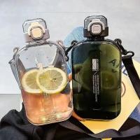 Botella De Agua Deportiva De Viaje Transparente Y Plana De 750ML Con Correa Ajustable Diseño Elegante Y Delgado Para Camping Y Deportes - details 4