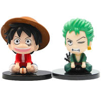 Figura De Acción Anime One Piece Luffy Zoro PVC Kawaii Decoración De Escritorio Para Niños Regalos De Festivales Modelo De Animación Cartoon - details 0