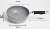 Wok De Cerámica No Adherente Duradera Para Sartén De Freír Con Inducción Y Gas Estilo De Cocina Eco-amigable 28cm Herramienta De Cocina Para Carne - details 9