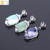 Colgante Clásico En Forma De Ojo De Caballo CSJA Con Piedras Naturales Pendiente De Plata Para Collares Unisex Joyería Moda - details 16