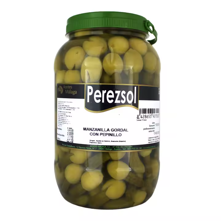 KIMBOS PEREZSOL BOTE 2 KG ESC. (ACEITUNAS GORDAL+PEPINILLOS) - 1