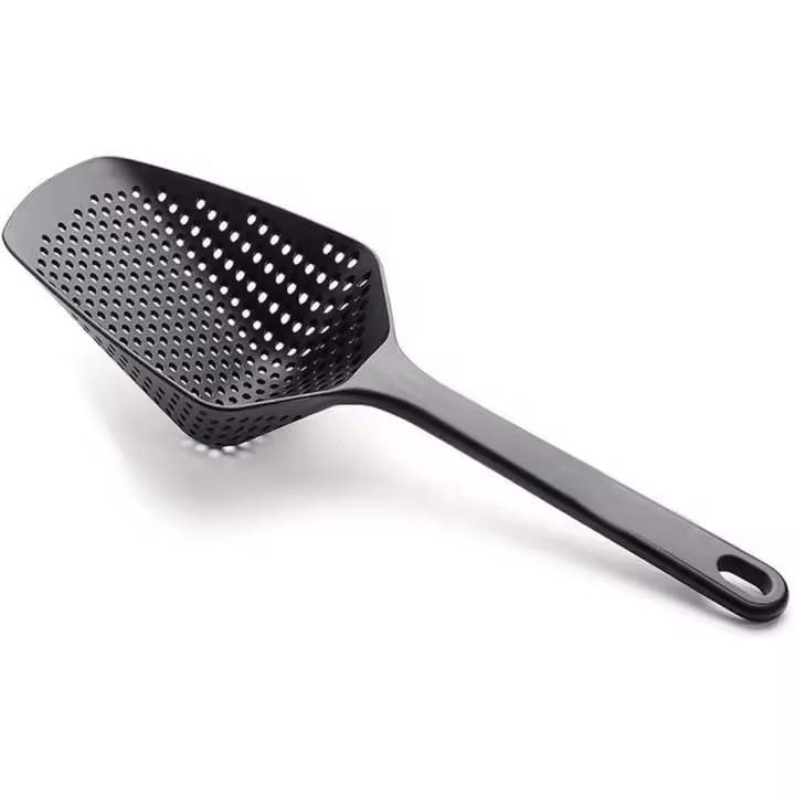 MGE World Espumadera de Nylon - Cucharón Colador de Cocina - Utensilios de Cocina en Nylon - Negro - 1