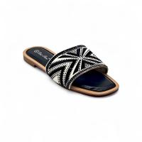 Calzados soraia, Sandalias Planas de Mujer con Punta Cuadrada, Diseño Clásico Tipo Slide, Corte Anatómico en la Empeine, Sandalia Abierta de Verano para Uso Diario, Oficina o Paseo Casual, para playa. Moda Oriental Fiesta Diamante de imitación - details 3