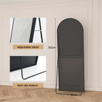 Espejo de Pie Curvo 1620x530 mm, Vidrio Templado con Marco de Aluminio, Espejo de Cuerpo Entero para Dormitorio y Sala, Estilo Moderno, Disponible en Negro . - details 2
