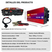 Inversor De Alta Resistencia DualVoltaje 4000W 5000W 12V24V/48V60V/72V a 220V Con Pantalla LCD Carga USB Y Protección Comprehensiva - details 2