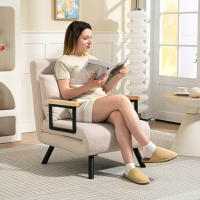 HOMCOM Sofá Cama de 1 Plaza Sofá Cama Plegable Tapizado en Terciopelo con Respaldo Ajustable de 5 Niveles y Almohada Acolchada para Oficina Dormitorio Salón 63x73x81 cm - details 1
