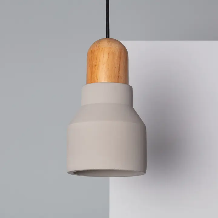 Ledkia Lámpara Colgante Hormigón y Madera Luster - 1