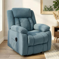 HOMCOM Sillón Relax Reclinable Eléctrico Levanta Personas Mayores, con Puerto USB, Sillón Elevador, con Control Remoto, Asiento Ancho, Reposapiés, Tapizado en Terciopelo, Bolsillos Laterales, Azul - details 1