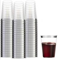 10pcs Copas De Postre Doradas De Plástico 12oz Copas Desechables Transparentes Para Bebida Cumpleaños Boda Suplido - details 0