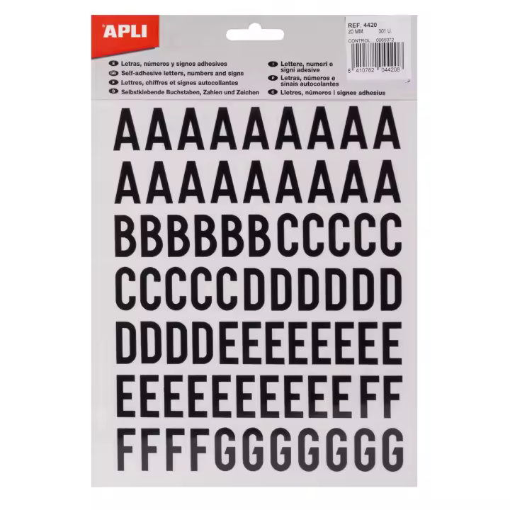 Apli Letras adhesivas mayúsculas 20 mm - 1