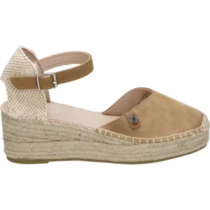 REFRESH | Alpargatas con Cuña Refresh para Mujer – Yutes en Color Camel – Esparteñas con Hebilla – Cuña Media y Cómoda – Espadrilles Estilosas – Versátiles y Combinables – Modelo 175235 - 1
