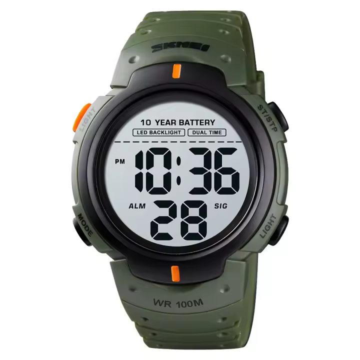 Reloj Deportivo De Hombre SKMEI Fitness Digital 100M Impermeable Con Alarma Batería De 10 Años Pantalla Digital Resistente Al Choque Reloj Hombre 1560 - 1