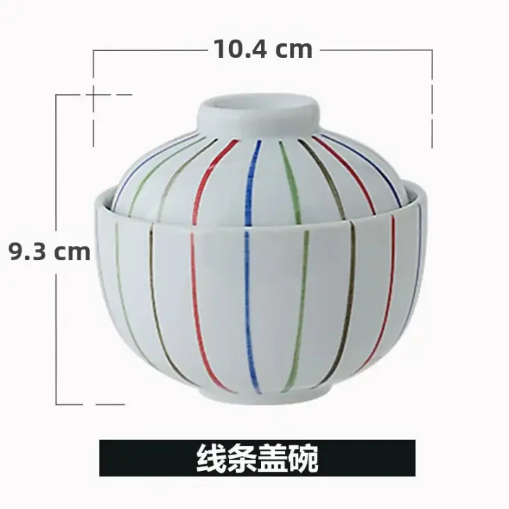 Cerámica Pequeña Olla De Sopa Japonesa Con Tapa Pintada a Mano 4 Pulgadas Tazón De Huevo Ecológico Y Resistente Al Calor - 1