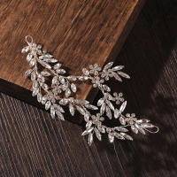 Headband De Plata Con Flor De Cristal Accesorio De Cabello Para Boda Hecho a Mano Diseño Nuevo Para Mujer Vines De Cabello De Novia - details 5