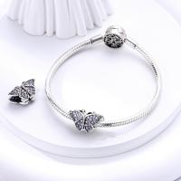 Encanto De Mariposa Plateado En Plata Con Circonia Bola Redonda Colgante Para Pulsera O Collar DIY Joyería De Moda Irregular - details 118