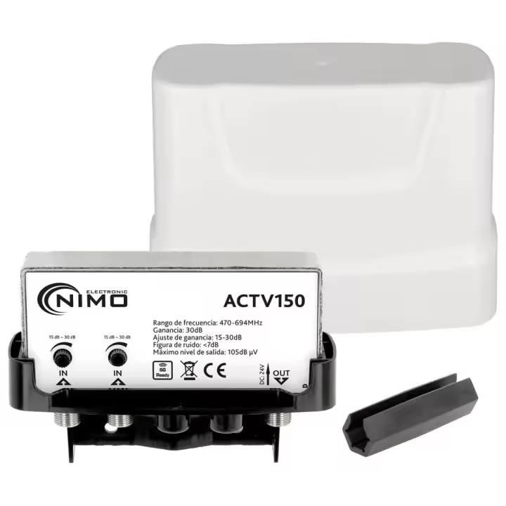Amplificador exterior de mástil para antena TV 2E:1S UHF - 1
