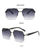 Gafas De Sol Para Hombres Y Mujeres Oversize Retro Double Bridges Polygon Square Metal Fashion Gradient Shades UV400 - details 11