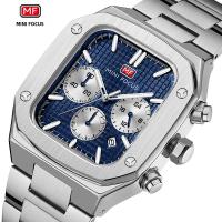 Reloj De Pulsera Para Hombre MINI FOCUS Resistente Al Agua Con Caja De Acero Inoxidable Y Dial Cuadrado Y Rombo Multifuncional - details 4