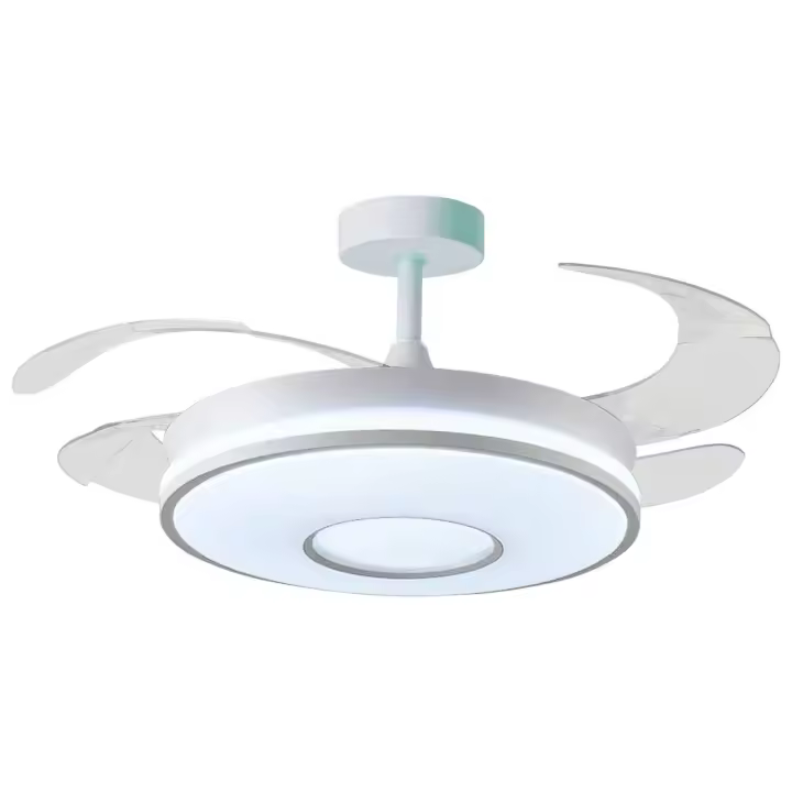 BEL AIR HOME - Ventilador Cronos - DC blanco, 4 aspas retráctiles, 72W LED 3000|4000|6000K. Para habitaciones y salones. - 1