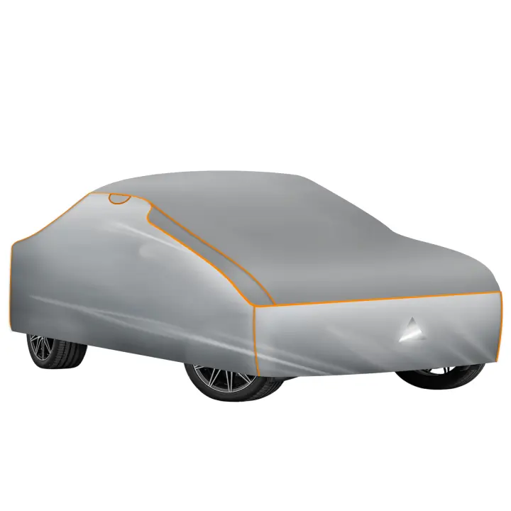 TECTAKE - Funda para Coche Exterior, Impermeable y Transpirable, Lona para Coche Antigranizo, con Reflectores y Bolsa Almacenamiento, Compatible con Muchos Modelos - 1