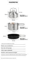 Set De Cocina Para Camping Leaftour De Acero Inoxidable Con Olla Tetera Y Sartén Essentials Para 2-3 Personas Para Cocinar Al Aire Libre - details 1