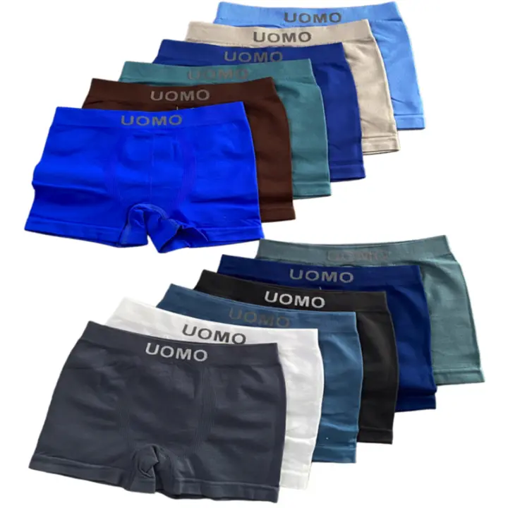 Boxer Niño Colores oscuros super comodos sin costuras Microfibra Elástica Suave y Transpirable Licra Tallas 2-16 compuestos Poliamida Elastano UOMO Pack 12 unidades - 1
