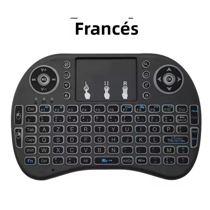 Teclado Inalámbrico Mini Con Mouse De Aire 2.4G Y Touchpad Para PC Android TV Box Backlit Multicolor Soporte Para Ruso Francés Español Inglés - 1