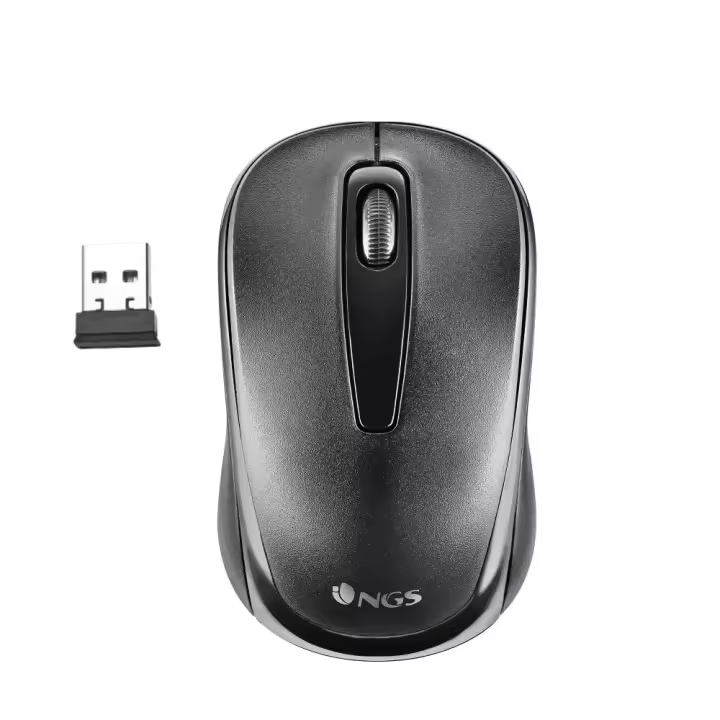 NGS EASY GAMMA - Ratón Óptico Inalámbrico de 1200 DPI con Conexión USB, 2,4 GHz, Scroll + 2 Botones - 1