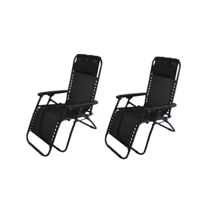 Silla Tumbona con Reposabrazos Plegable - Hamaca Multiposiciones de Metal - Cojín Reposacabezas - Ideal para Playa, Jardín, Terraza - 1