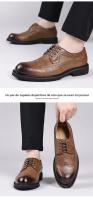 Zapatos De Vestir Para Hombre Cómodos Y Transpirables Antideslizantes Clásicos Para Bodas Y Oficina Material De Cuero Formal Elegante - details 13