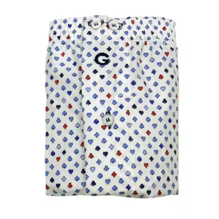 Punto Blanco Bóxer de Tela Giulio Modelo Nico Algodón Estampado de Cartas - 1